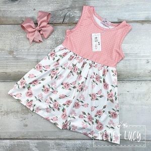 Pete+Lucy Pink Roses summer dress 2T